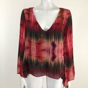 Parker Small Multi Color Tiered Hi Lo Blouse